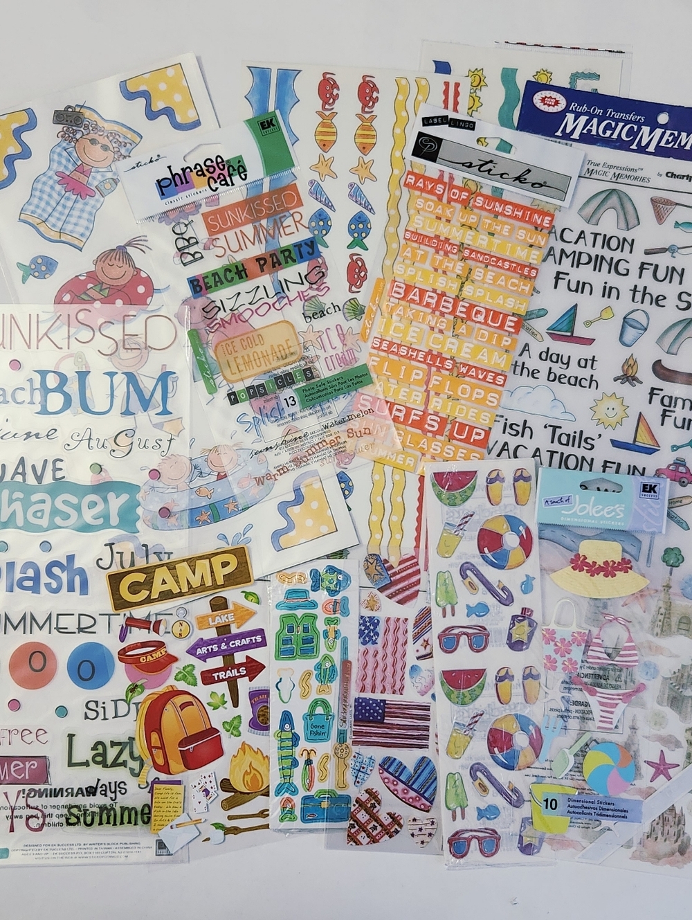 NWT Summer Vacation Scrapbooking Sticker Lot